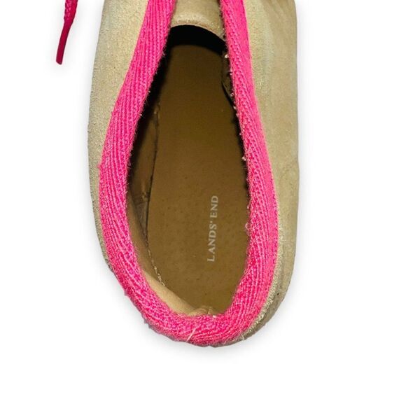 Lands' End Suede Chukka Boots Beige / Pink Youth Girls 4M - Picture 9 of 11